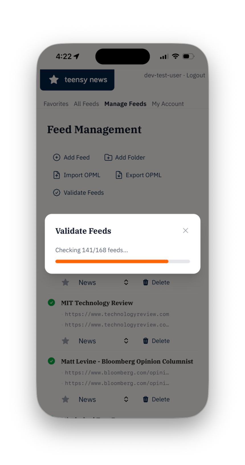 Validate feeds